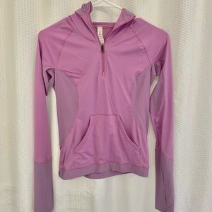 Lululemon Sleek Performance 1/2 Zip Hood | magenta glow